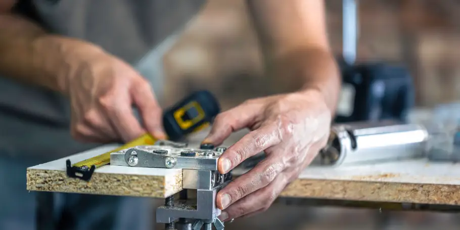 Closeup of a carpenter working with wood, representing Carpenter Joe’s handyman services in Sacramento